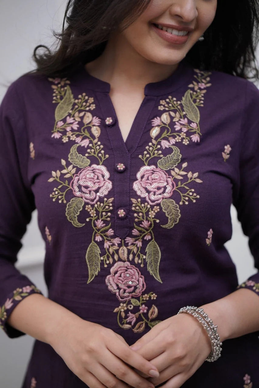 Biba Beautiful Pure Cotton Super Dying Embroidery Suit